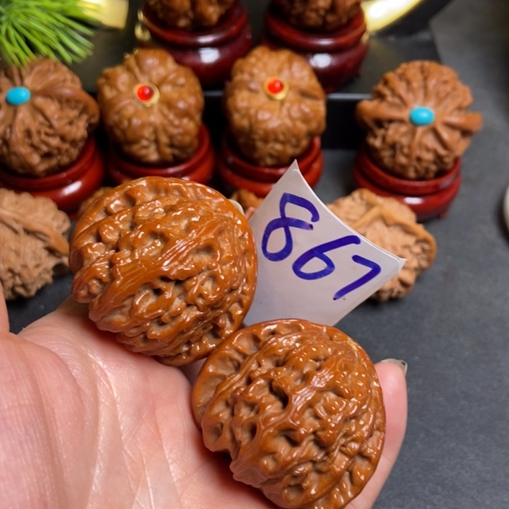 文玩核桃把件40白狮子867