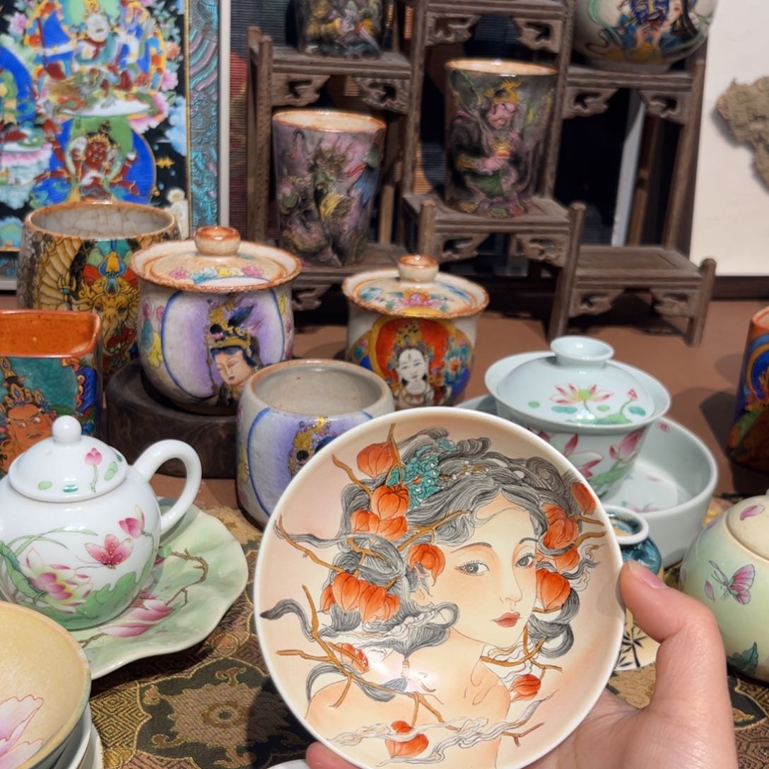 兰**…微瑕no退换景德镇手工手绘制作