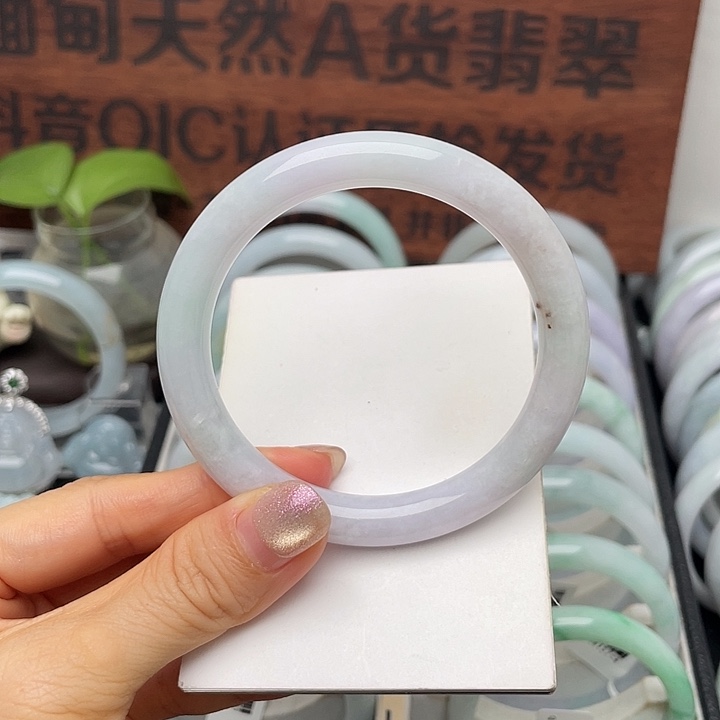 娟***翡翠未镶嵌手镯57.4圆条