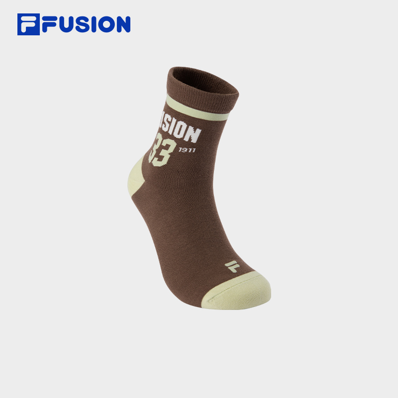 FILA FUSION斐乐潮牌情侣款中腰袜2025秋新款复古时尚袜子运动袜