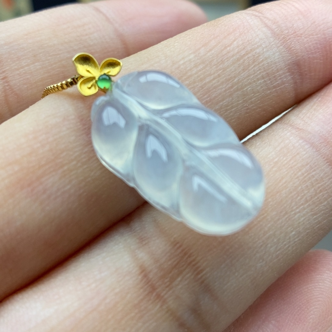 翡翠18K金镶嵌颈饰吊坠20