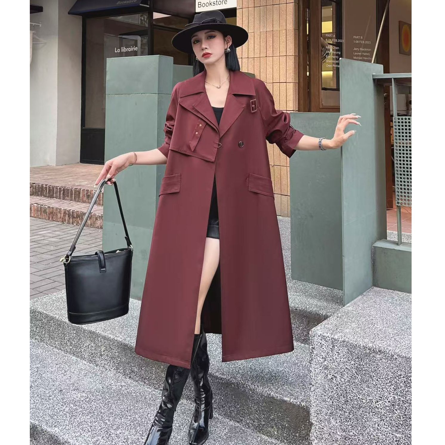 DS51739回味依衣时尚大牌气质百搭设计师长款风衣外套