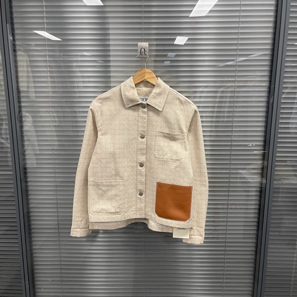 未使用 LOEWE/罗意威 老花满印皮牌Logo夹克外套 34码 #10139