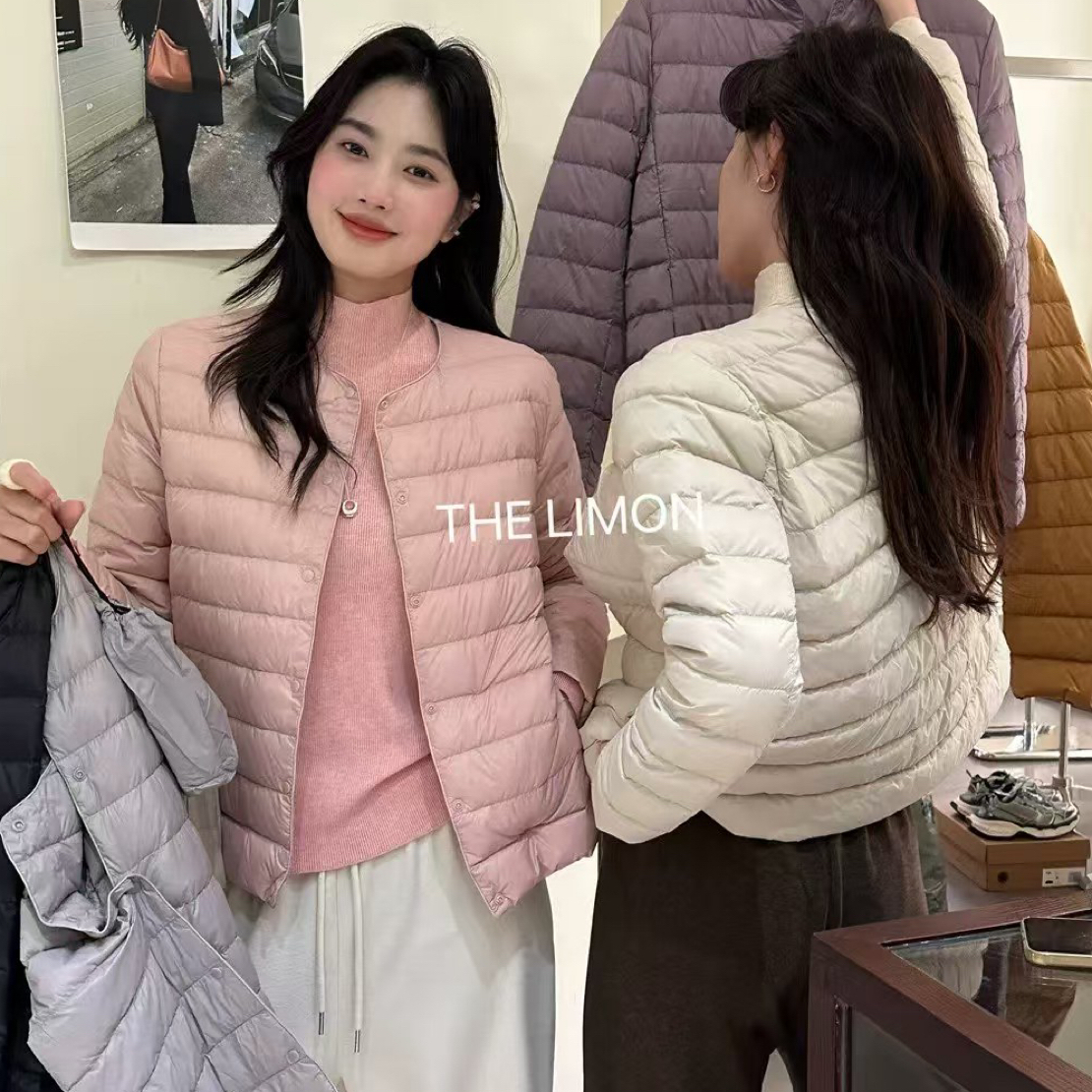 女款时尚休闲轻薄保暖简约轻便纯色短款可叠穿内胆