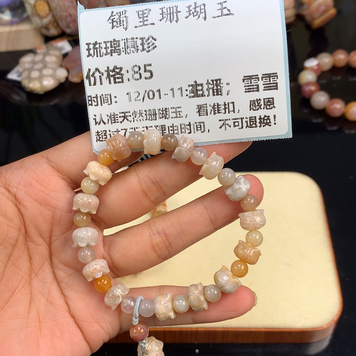 【闪购商品】颈饰未镶嵌硅化珊瑚（珊瑚玉）琉**珍