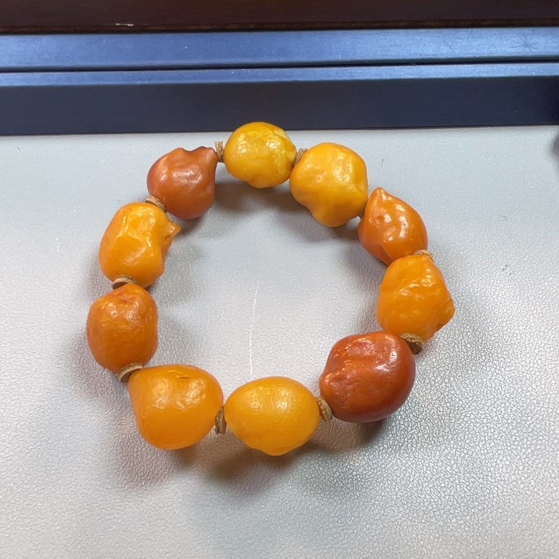 未镶嵌琥珀手链，琥珀海漂孤品手串