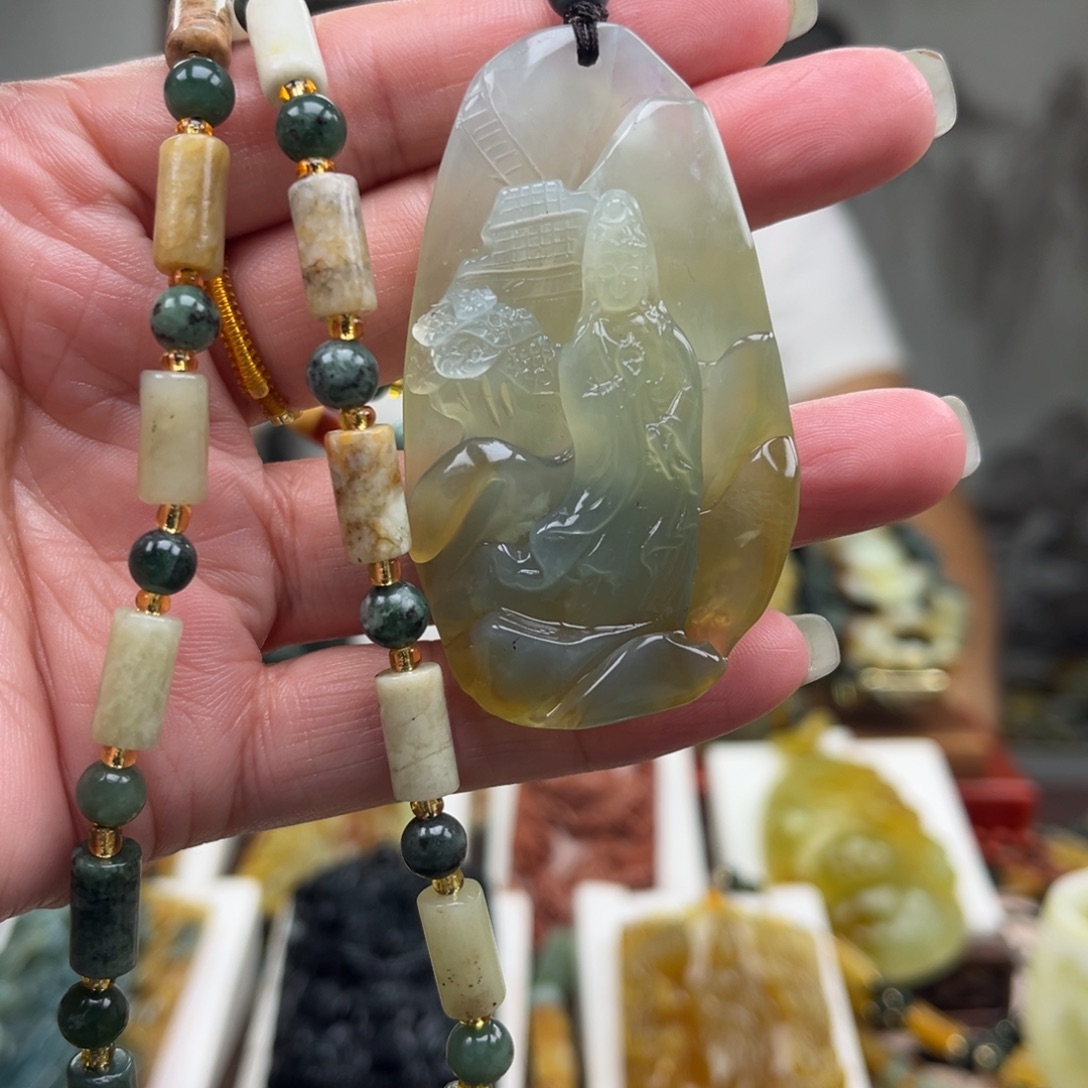 岫玉未镶嵌挂件挂件