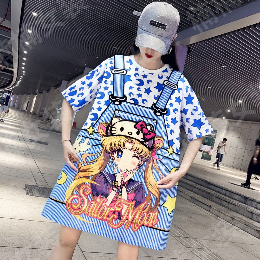 新款欧货夏季中长款女冰丝网眼速干宽松大版连衣裙百搭时尚睡裙