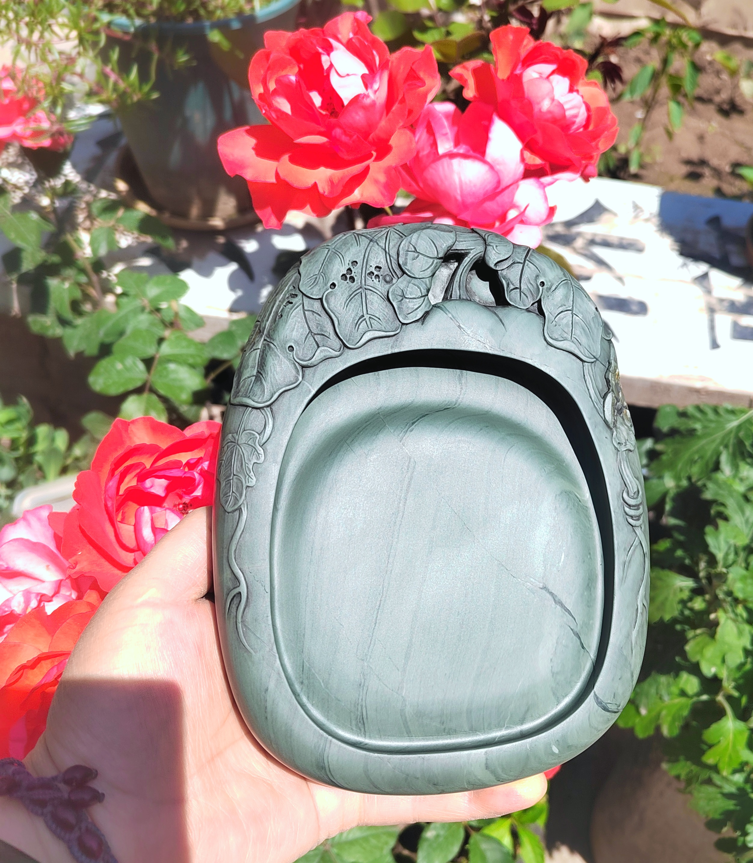 甘肃特产老坑鸭头绿，绿衣纹，久闻名石丫头绿，尺寸16.5/13/4