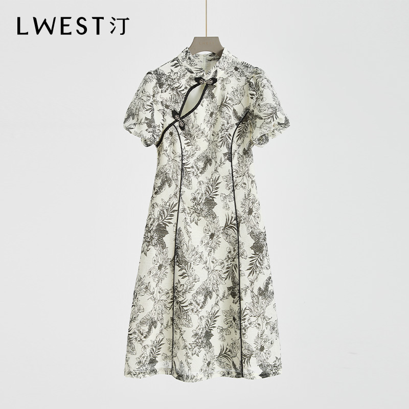 《李易行》朗文斯汀新式国风气质连衣裙LDML32012728