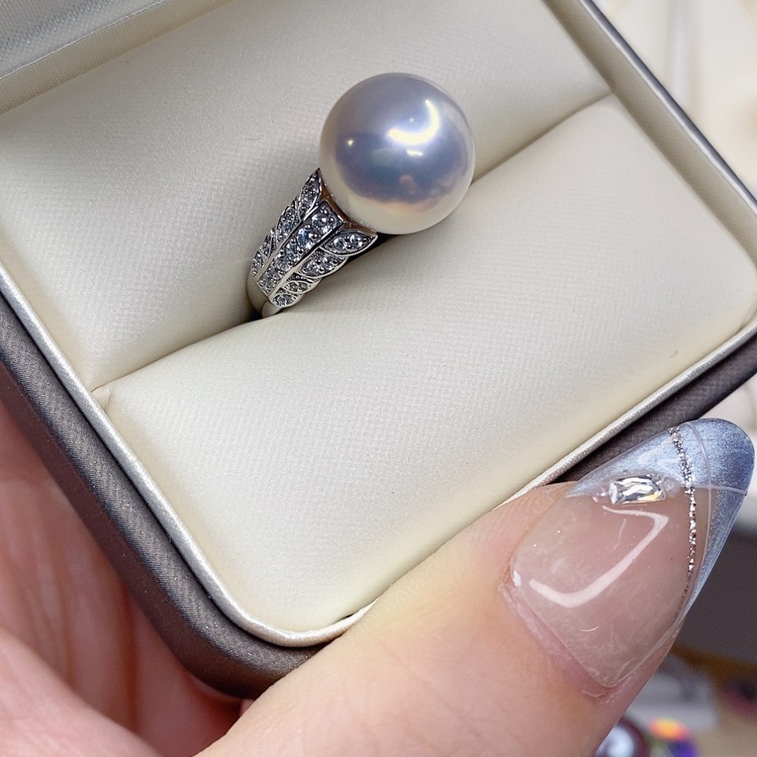淡水珍珠戒指银S925镶嵌阳***r