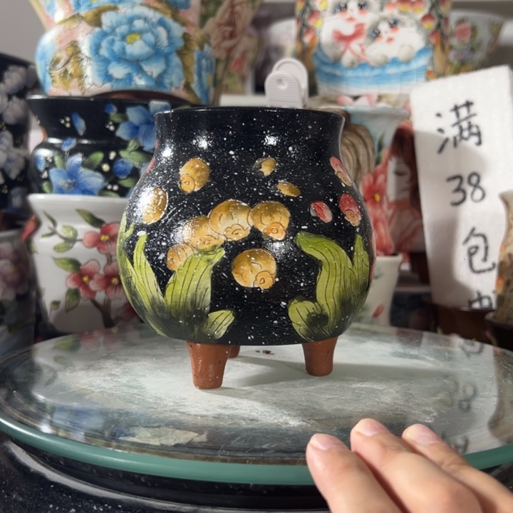 景德镇手绘花盆满38包邮偏远地区除外