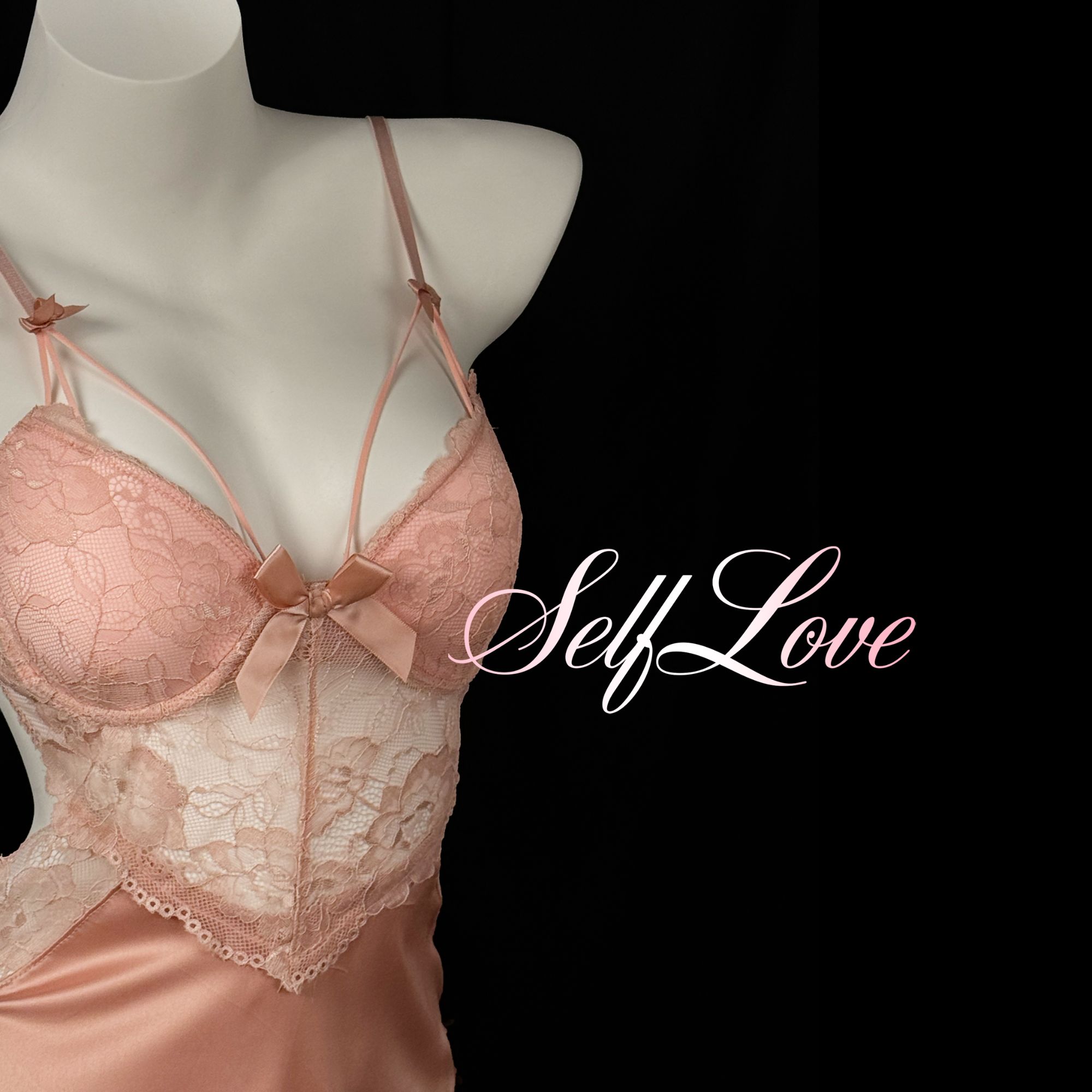 SelfLove月季·「蜜桃裸吻」性感蕾丝透视法式睡衣女纯欲少女吊带裙