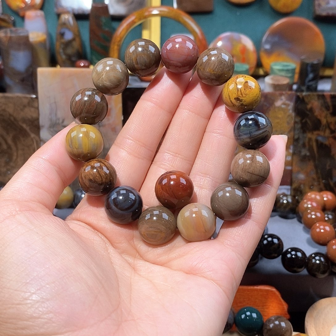 硅化玉天然北票硅化玉手串未镶嵌福***厅天然北票硅化玉手串