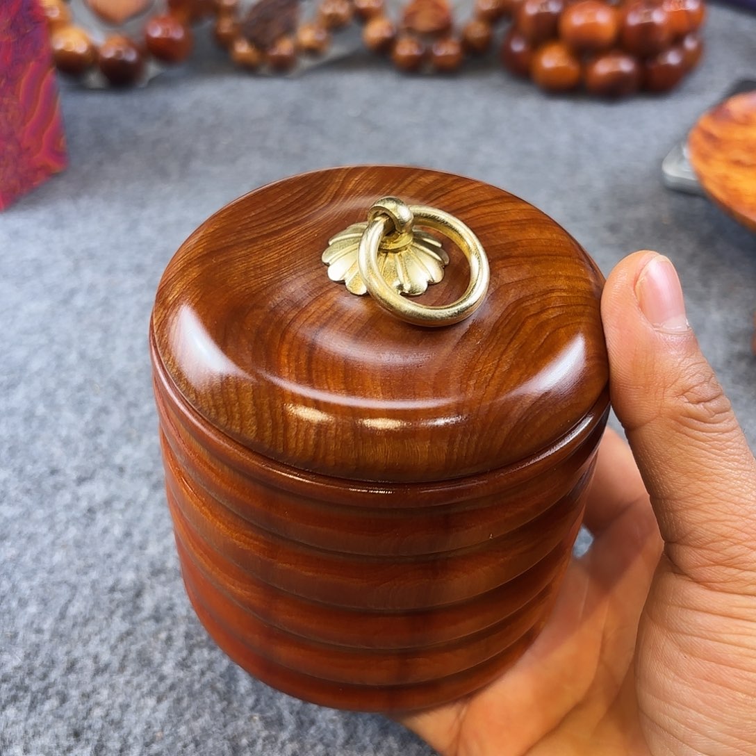 崖柏黑骨糖心茶叶罐高品
