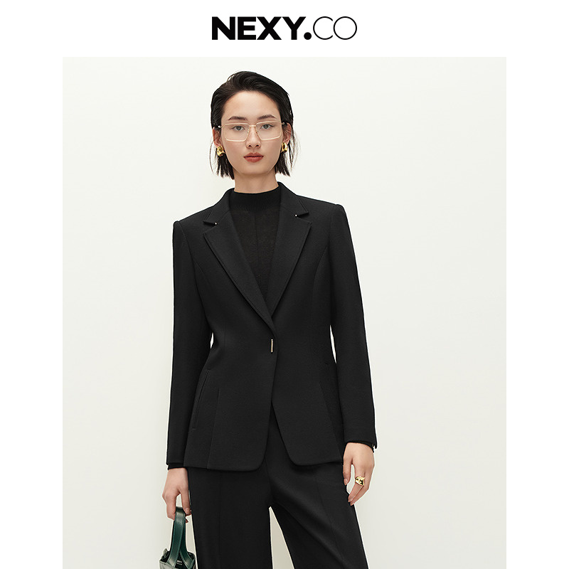 NEXY.CO/奈蔻气质长袖时尚休闲修身通勤外套XA02361W0/XA02360C4