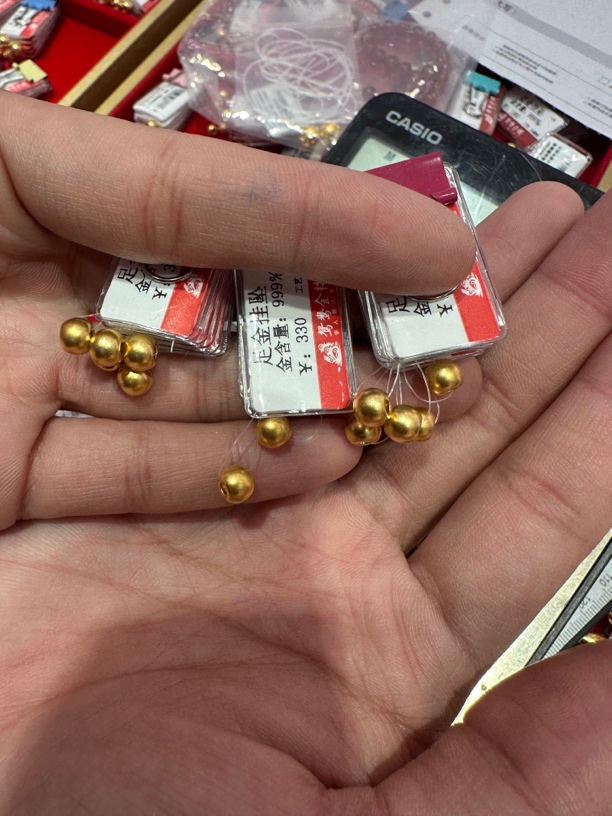 时尚足金999卡6古法 12颗