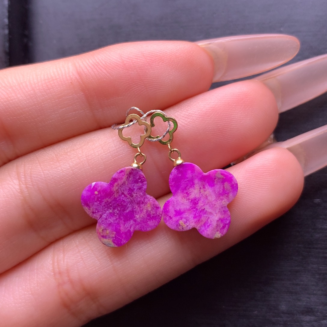 苏纪石（舒俱来）18K金镶嵌耳坠