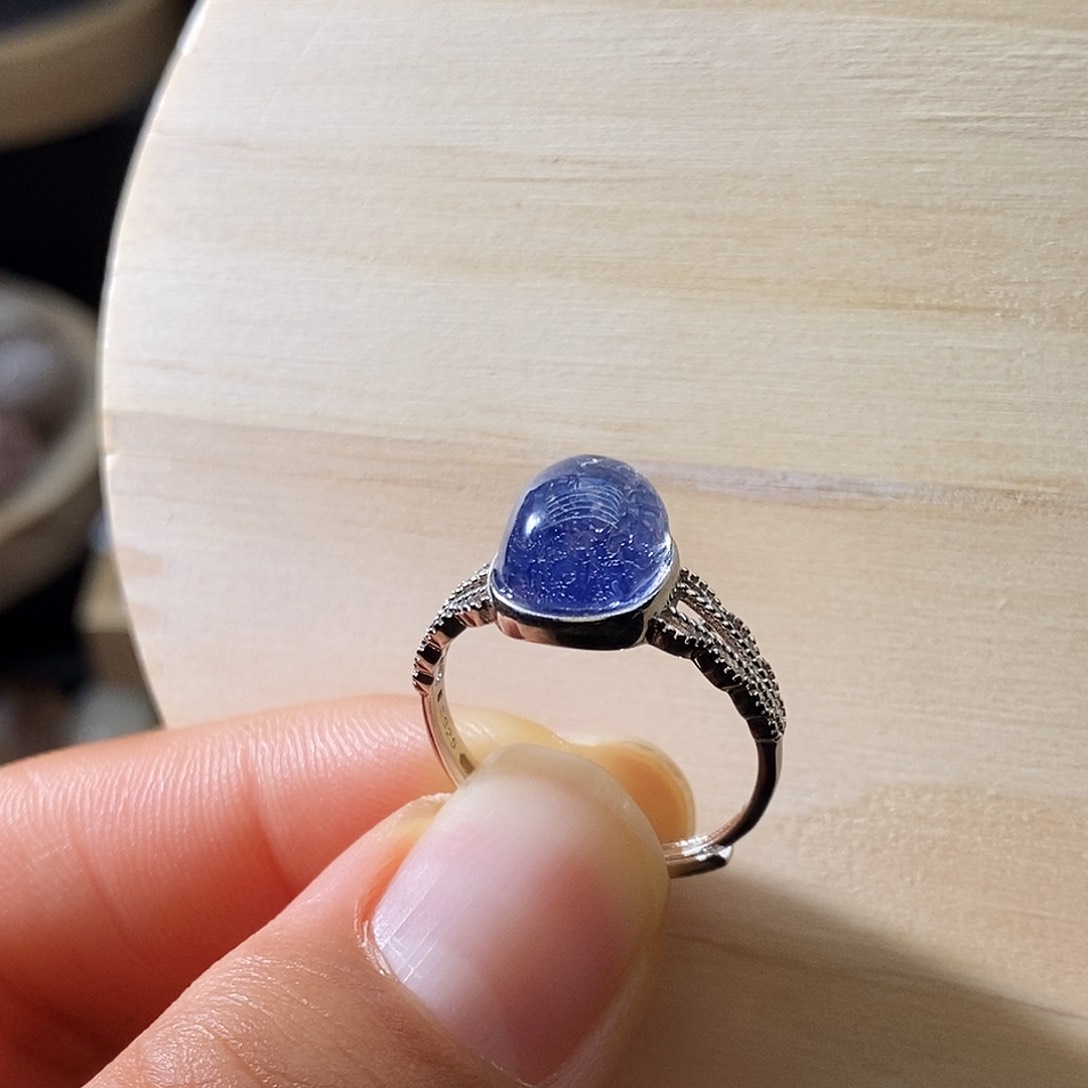 水晶戒指银S925镶嵌定制