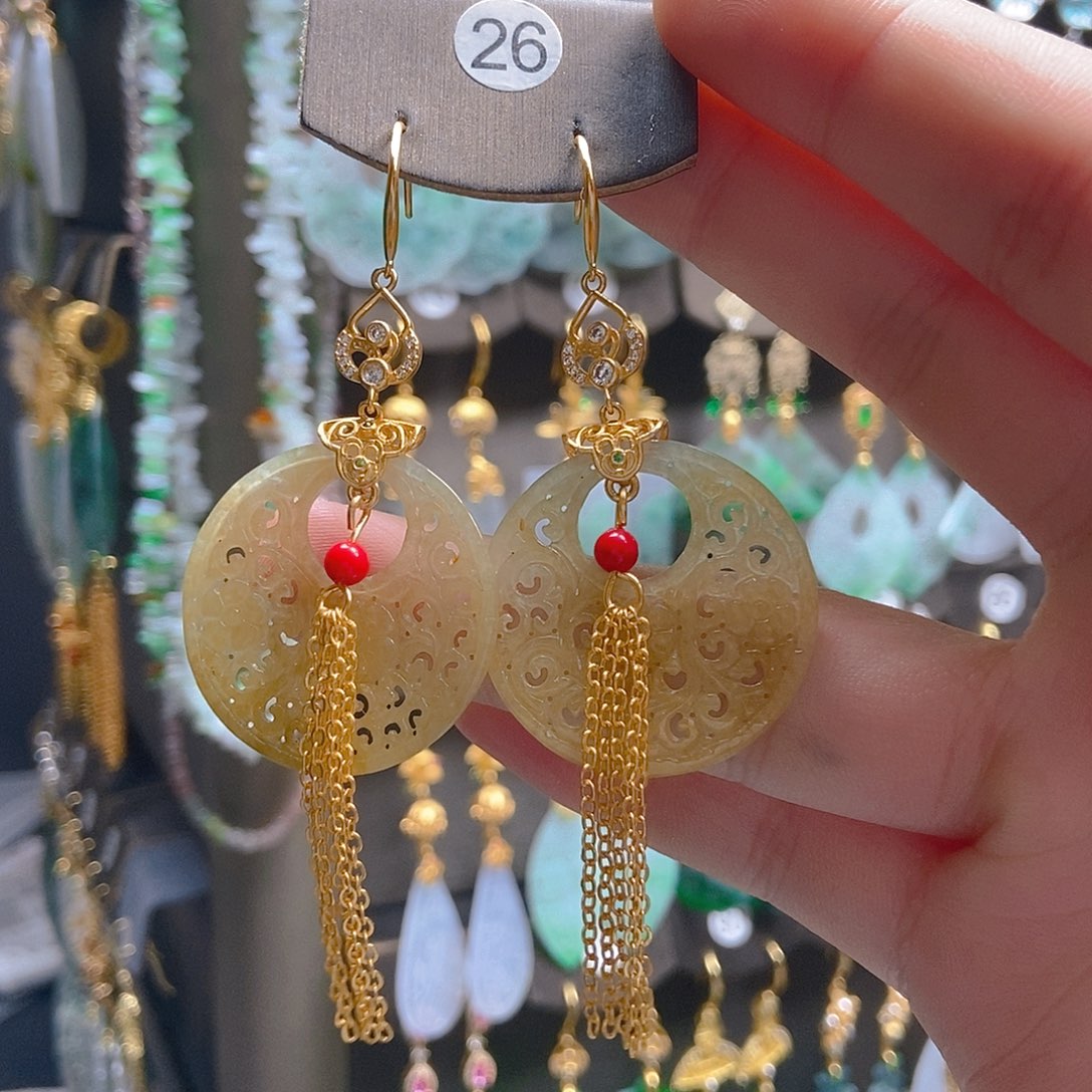 翡翠未镶嵌耳饰翡翠