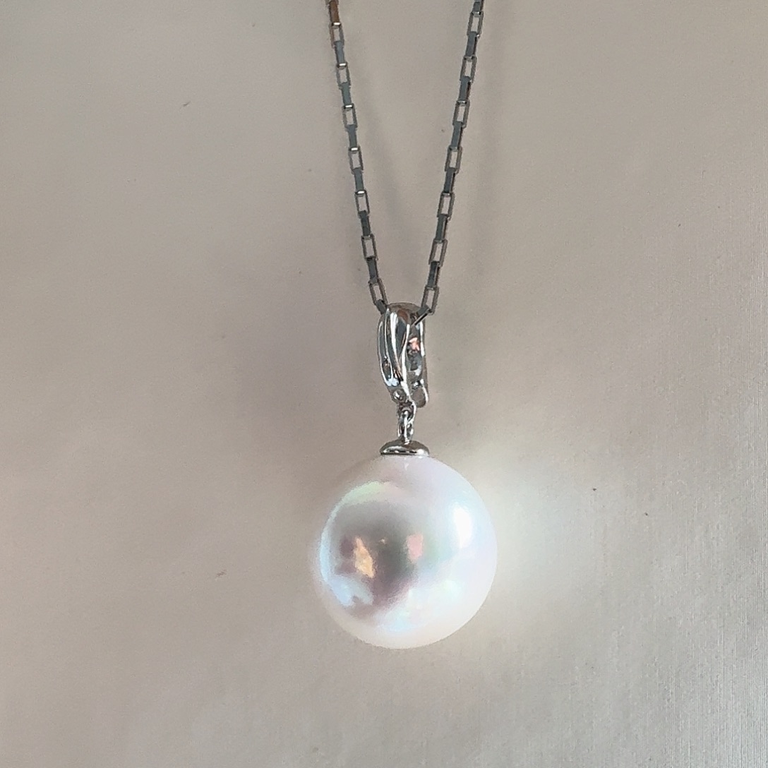 淡水珍珠颈饰银S925镶嵌15.2mm 龙珠吊坠