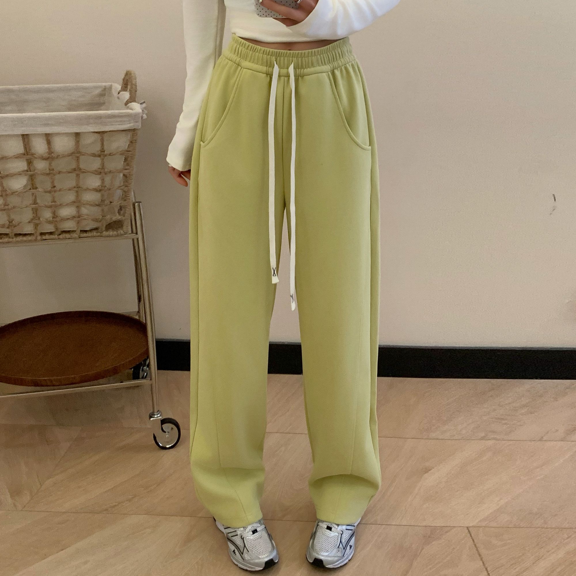 【班伊奴】春秋香蕉裤女休闲运动百搭时尚拼接镰刀裤大码宽松阔腿裤