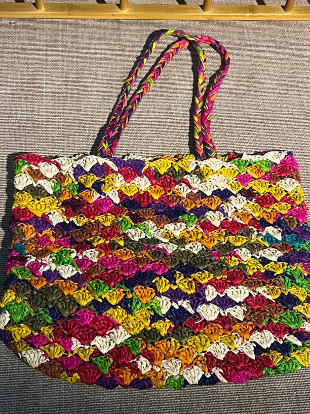 拉菲草编包彩色重工款非洲进口高货托特包