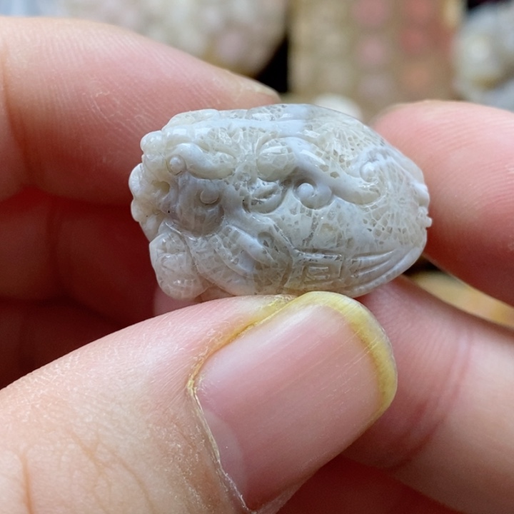 硅化珊瑚（珊瑚玉）颈饰未镶嵌