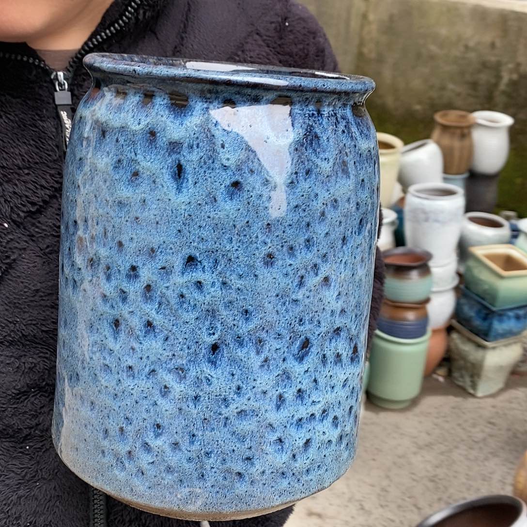 紫砂花盆瑕疵口17高26