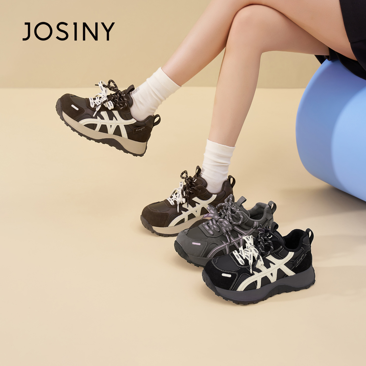 卓诗尼老爹鞋女2025新款秋季复古百搭厚底增高运动鞋子阿甘德训鞋