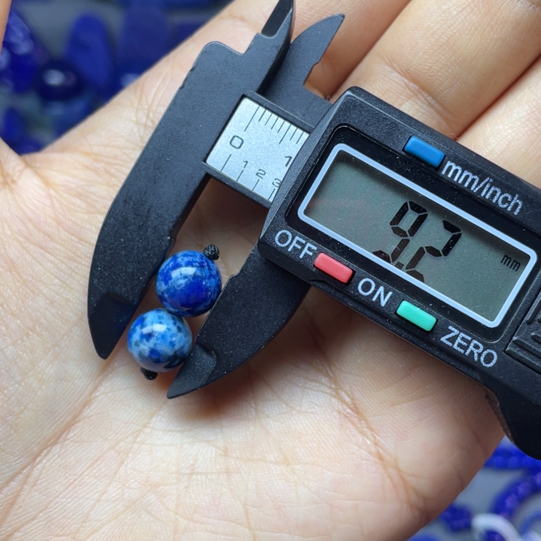 青金石未镶嵌9mm对珠配饰