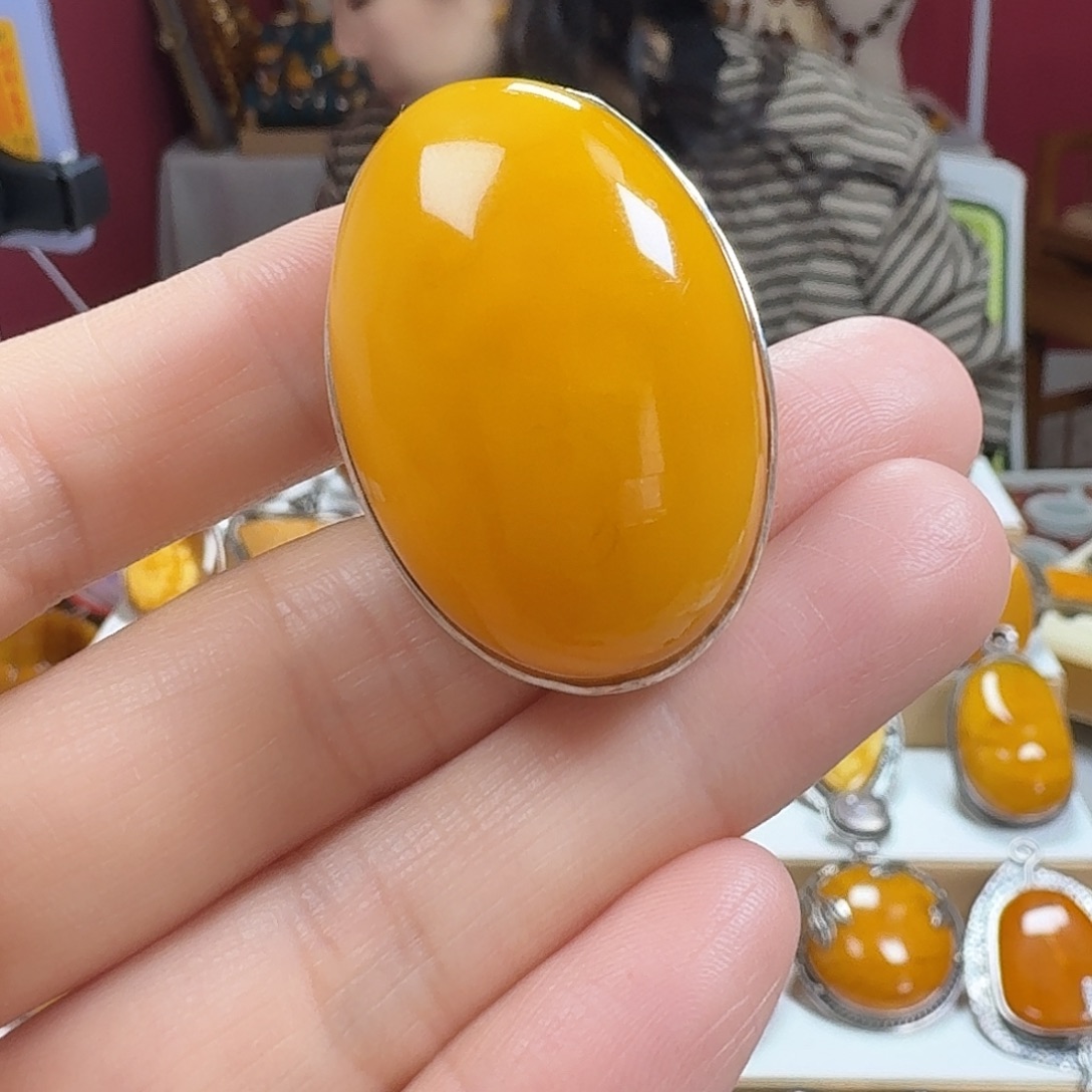 蜜蜡未镶嵌手链戒指