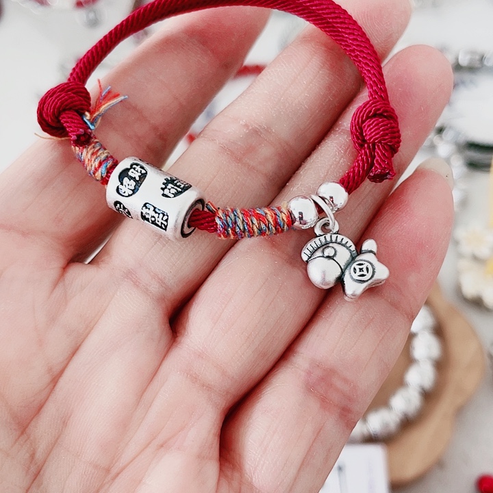 珐琅吊坠足银吉言