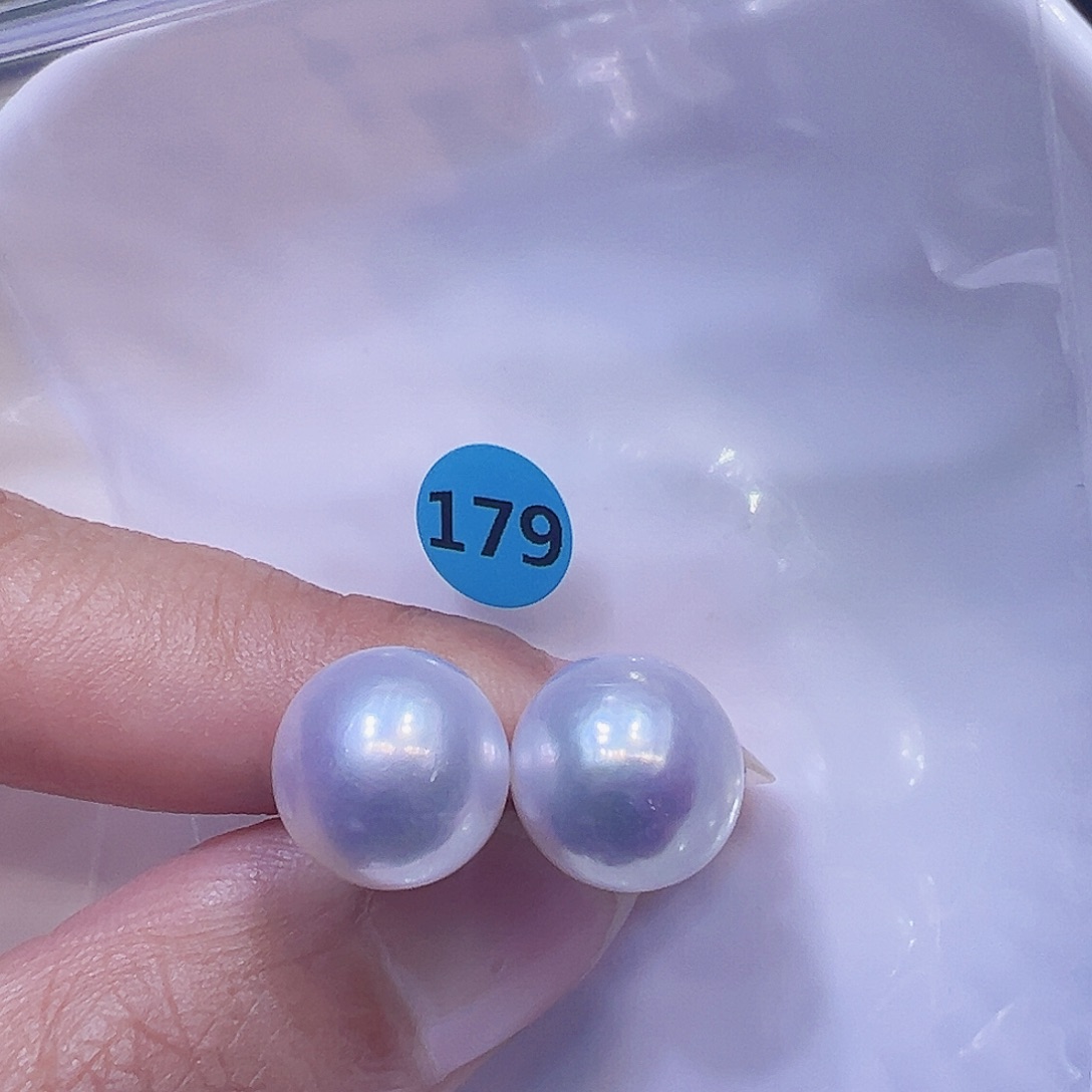 淡水珍珠银S925镶嵌耳饰