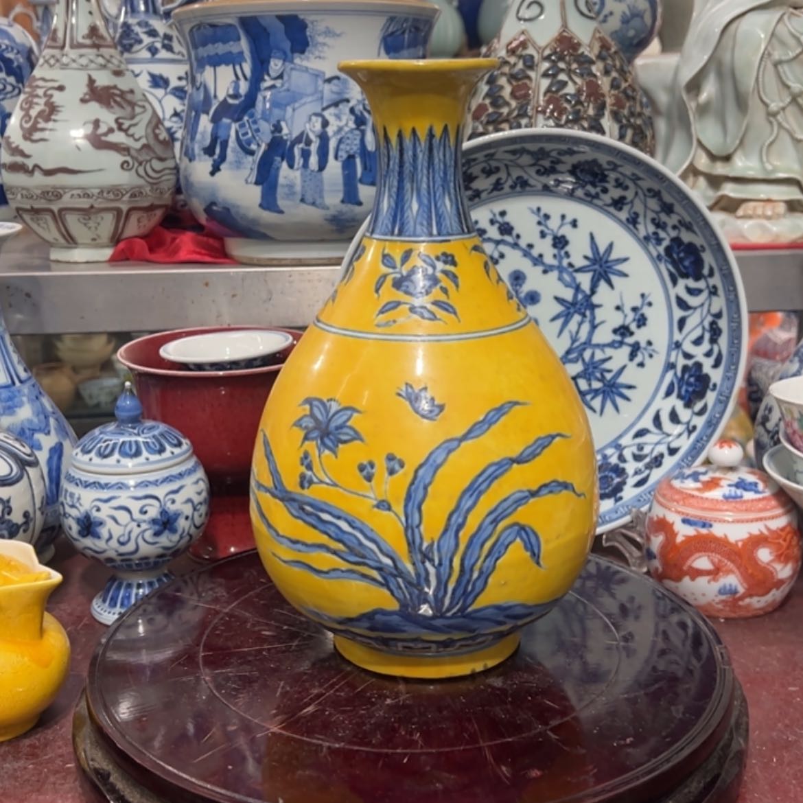 【闪购商品】青花玉壶春王釉瓶