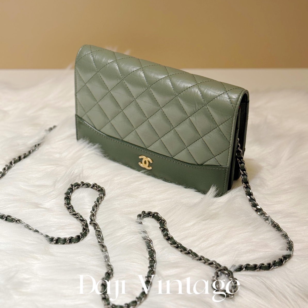 95新 Chanel/香奈儿 大吉中古sz/Chanel香奈儿拼色流浪woc斜挎包