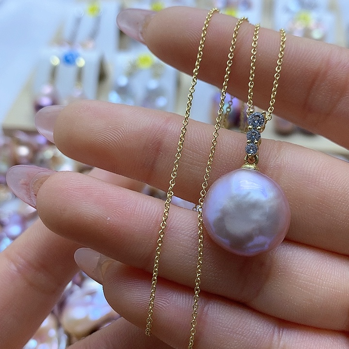 淡水珍珠耳饰银S925镶嵌