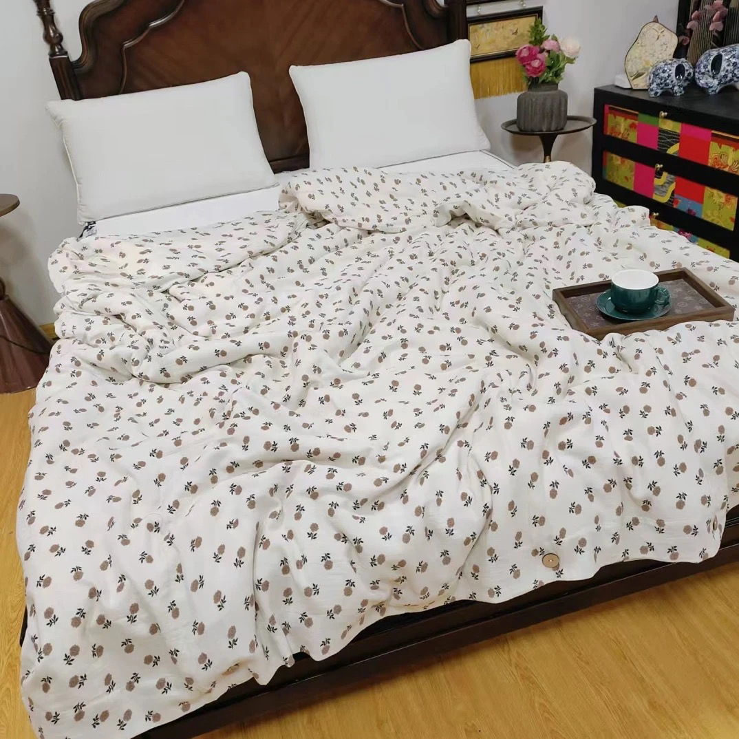 纯棉皱皱纱椰子纽扣款单人被套150*200微瑕～F613