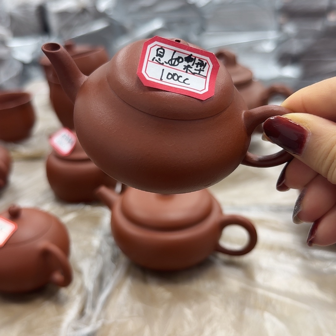 紫砂茶壶黄龙山原矿朱泥100