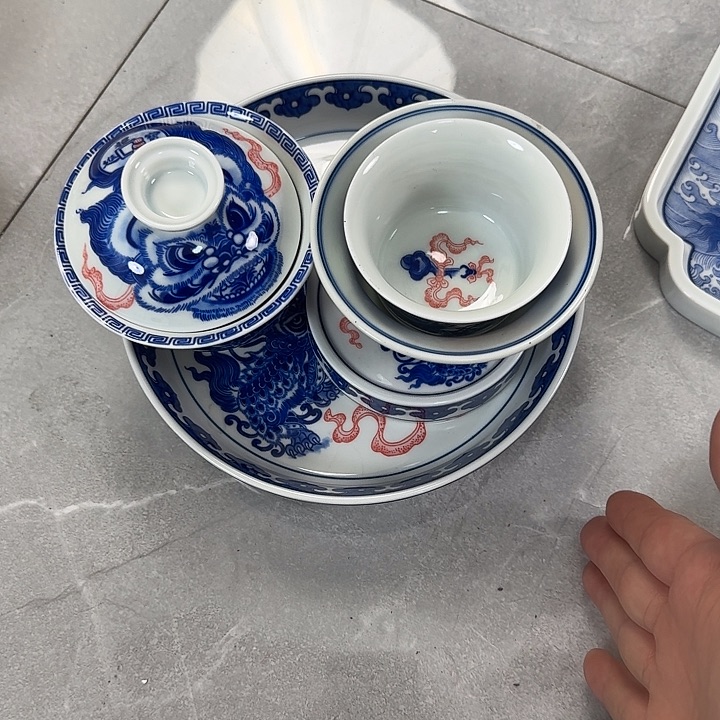 杯景德镇醒狮五件套