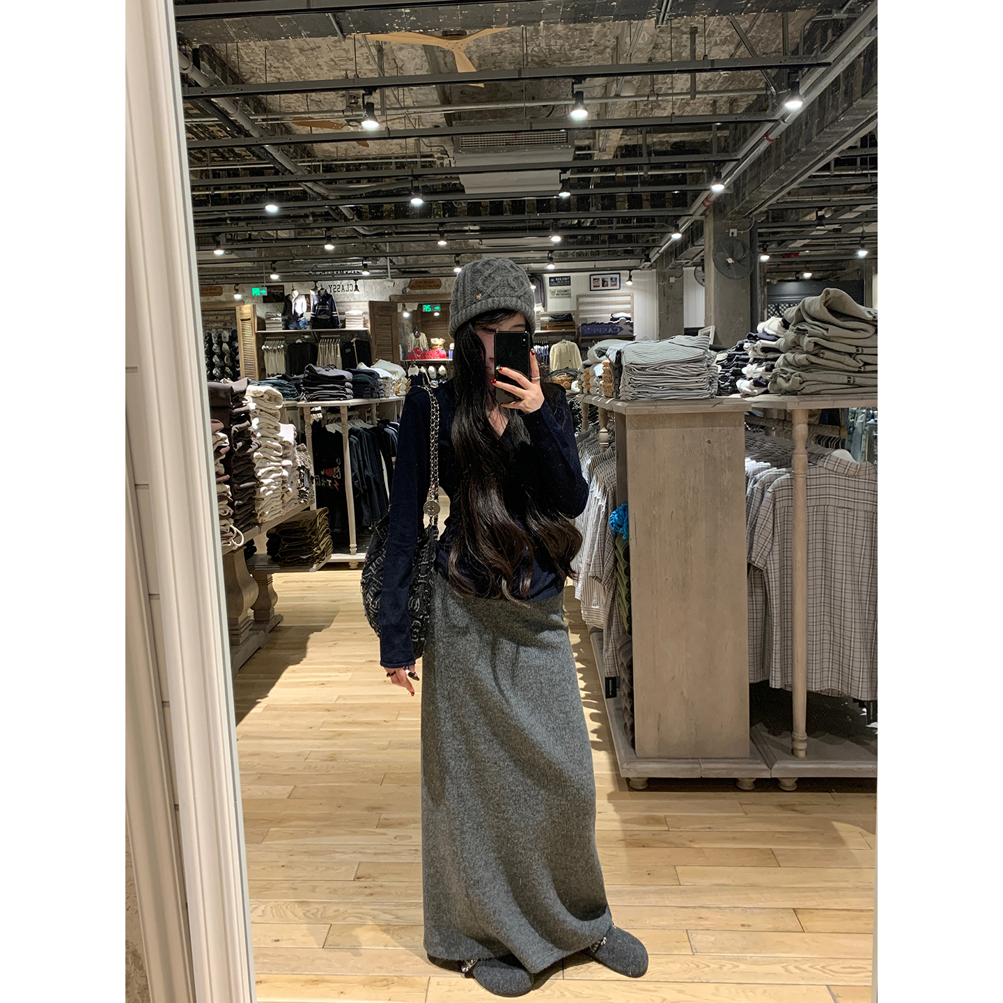 刘德瓜LDG【冬日遛弯裙】原创包臀宽松遛弯半身裙毛呢秋冬长裙