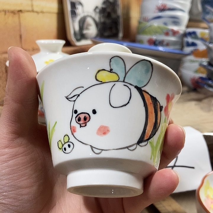 蝴****景德镇手绘高温釉下彩