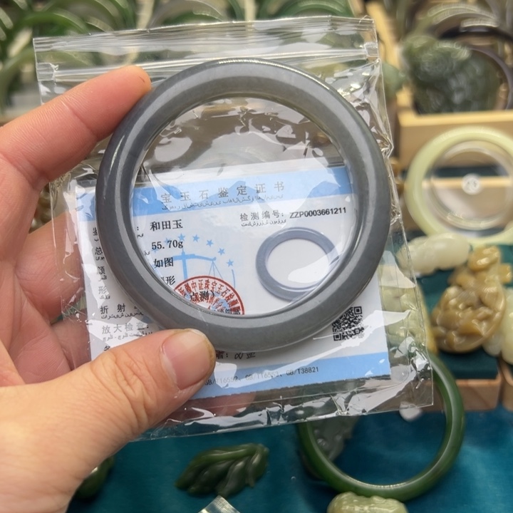 和田玉手镯未镶嵌多**龙60圈围1211