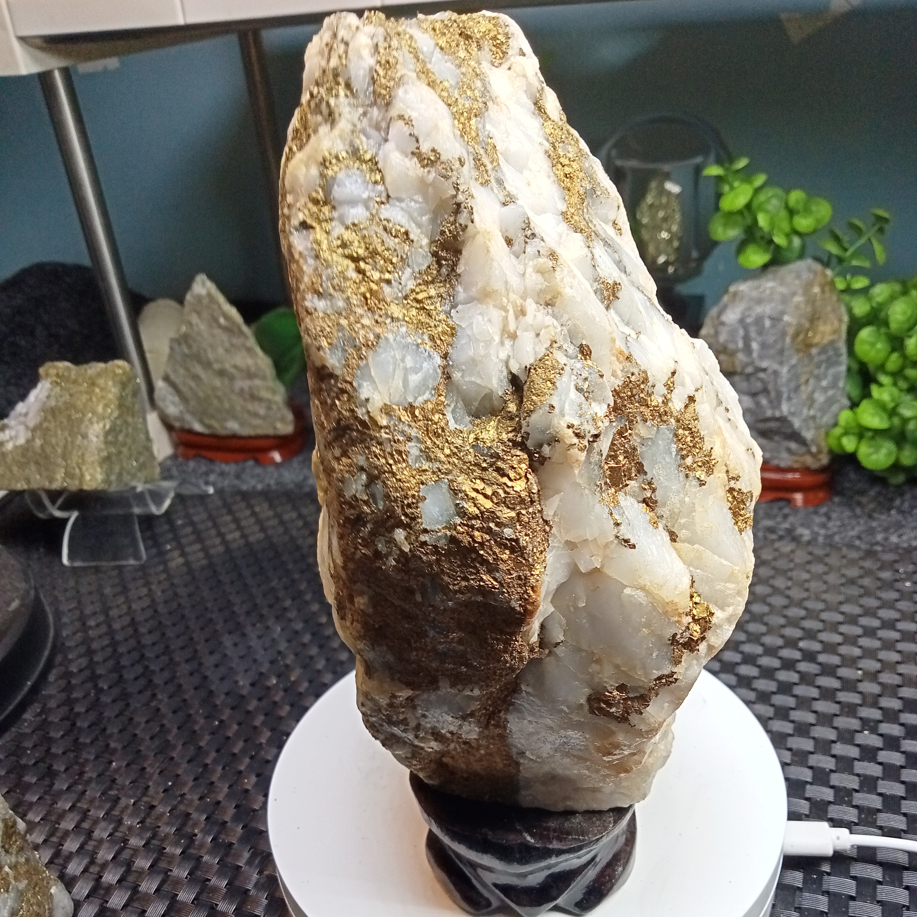 截图为准天然金矿石摆件