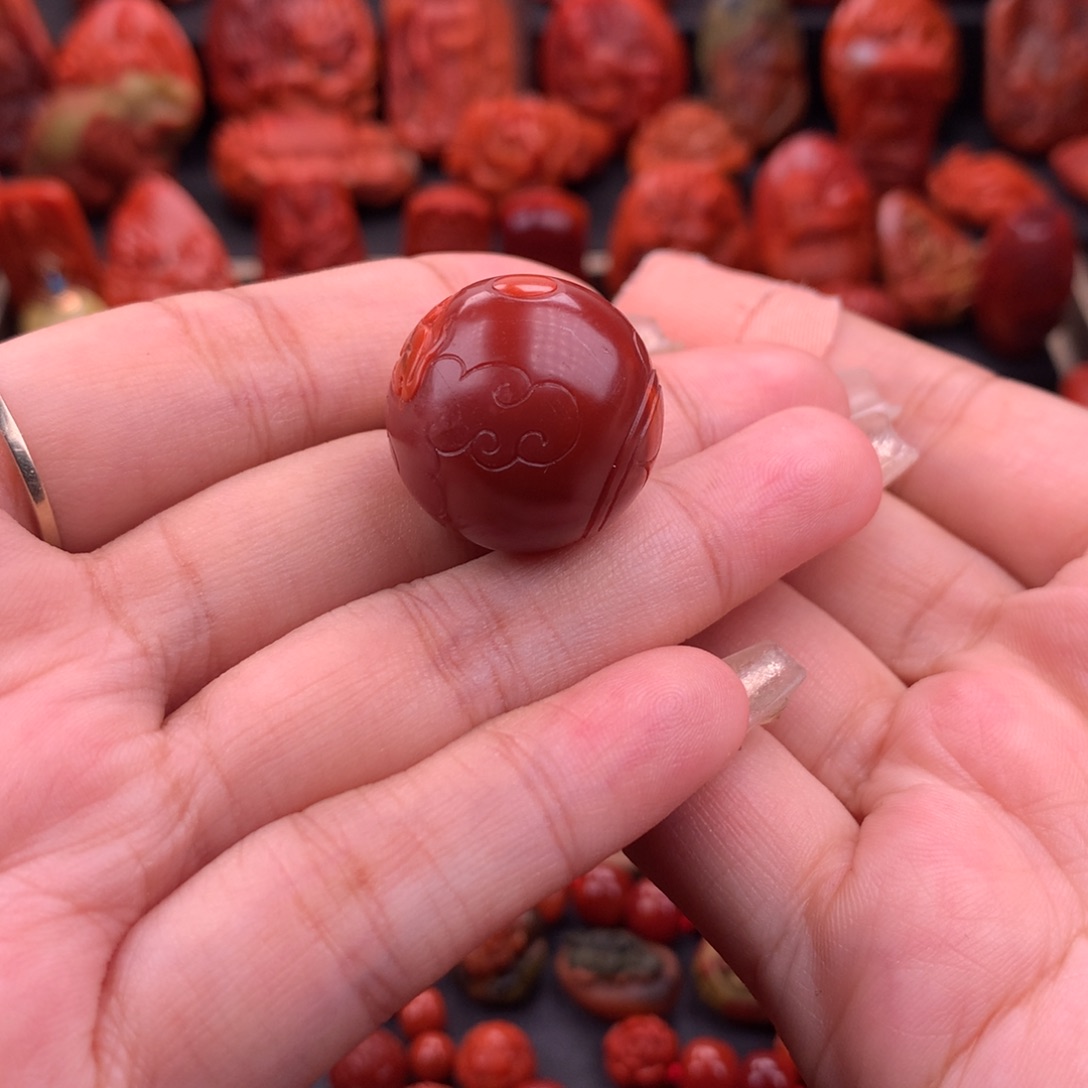 南红玛瑙南红保山鼠你有钱圆珠22mm未镶嵌
