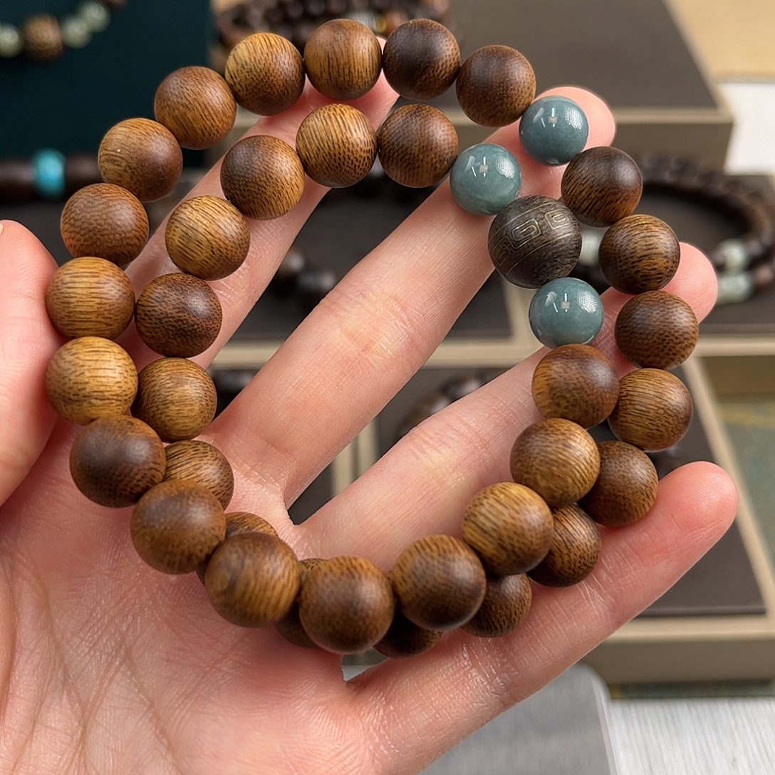 佛***我手串沉香8mm双圈富森红土沉水级