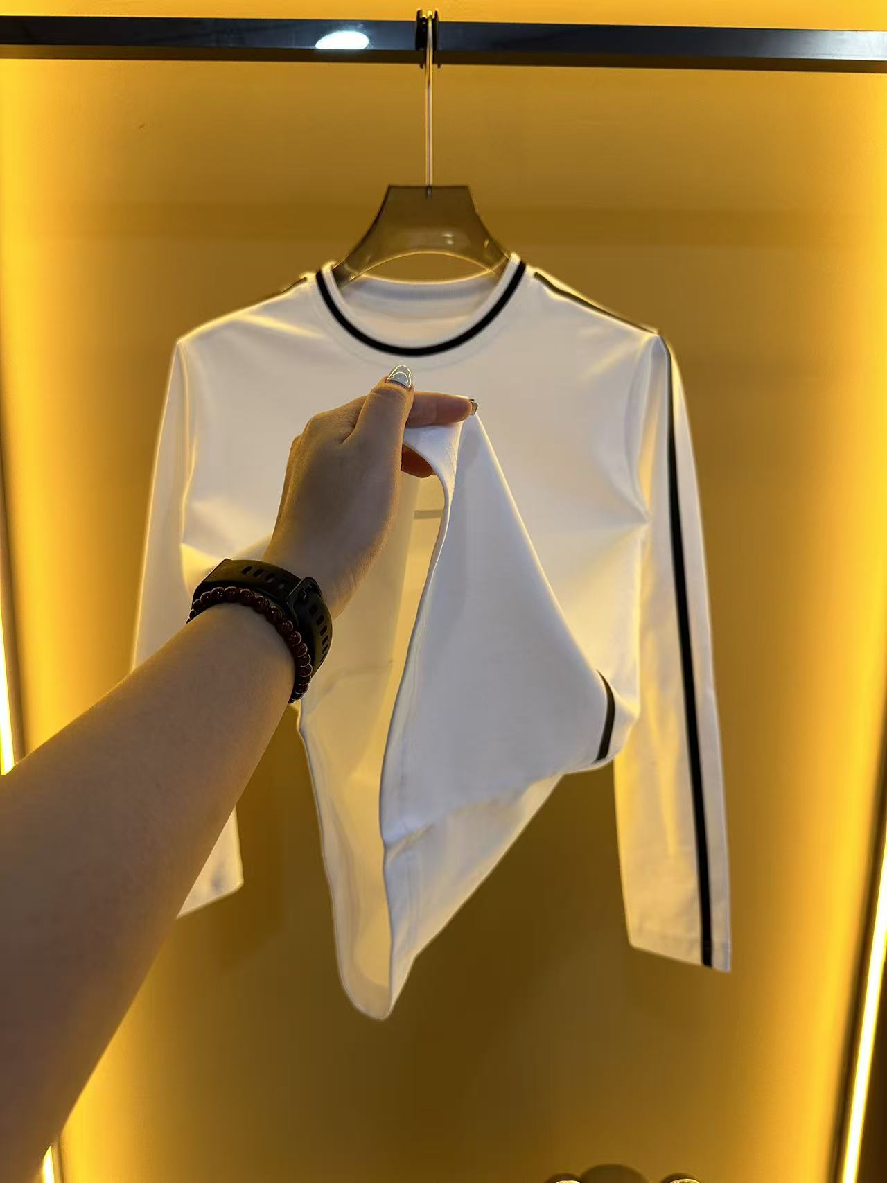 Z-P家新款黑横细条长袖T恤1203