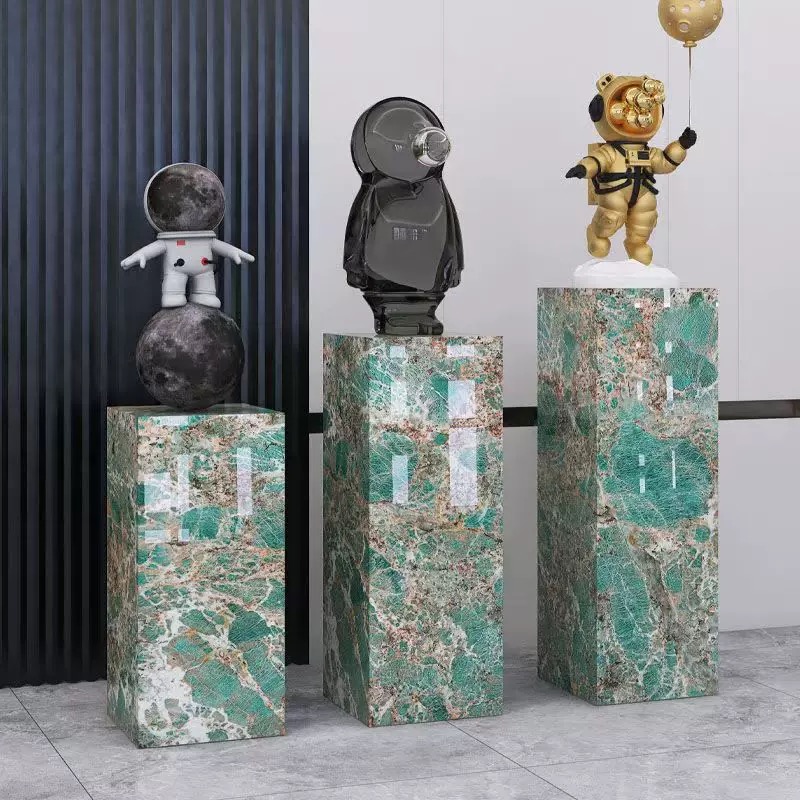 岩板立柱客厅玄关摆件底座岩板方墩石材岩板花架阳台室内外摆放