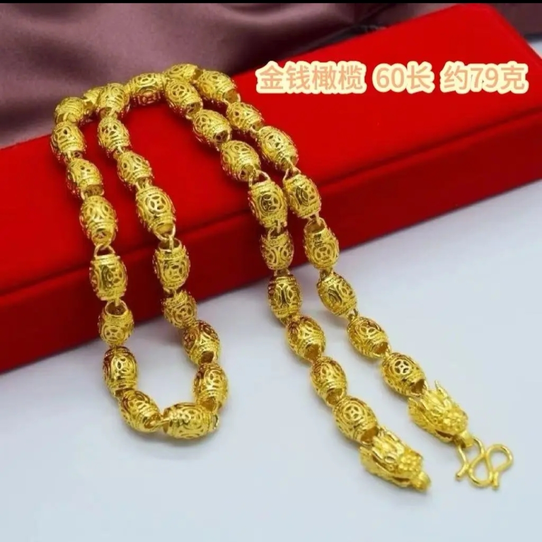 合金项链 【金钱橄榄项链】 2026最新款经典时尚霸气精美男款空心链