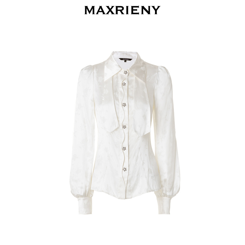 【KK专属】MAXRIENY华丽复古衬衫时尚修身上衣冬新款百搭